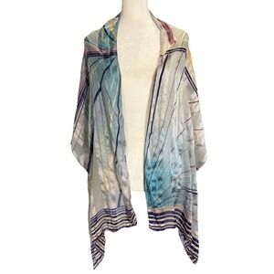 Vintage Georgina Von‎  Etzdorf 100% Silk Scarf Designer 18"x 65" Made in England